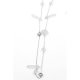 Linked Quartz Metal Rock Station Necklace