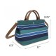 WOMEN'S STRIPED CANVAS CROSSBODY SATCHEL BAG WITH TOP HANDLE